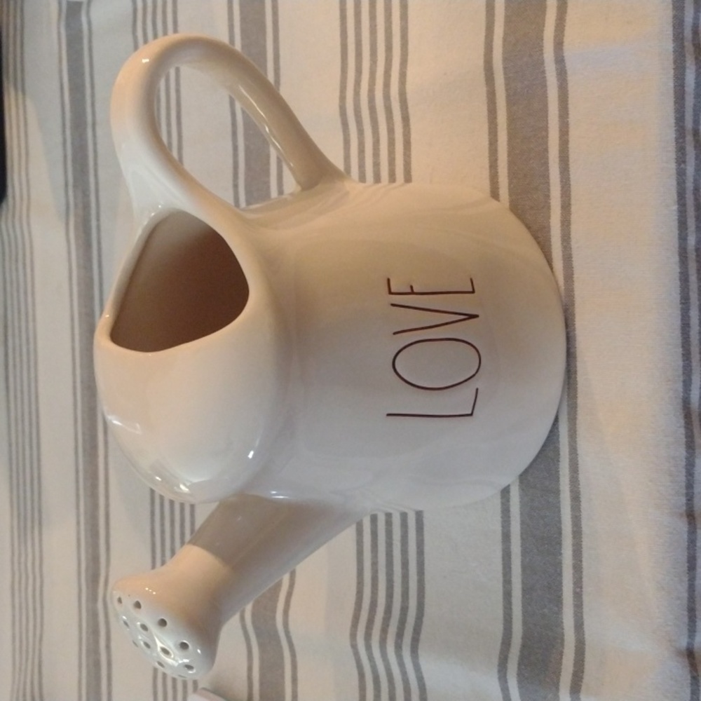 Rae Dunn "LOVE" Ceramic Watering Pitcher Flower Vase Decor b500